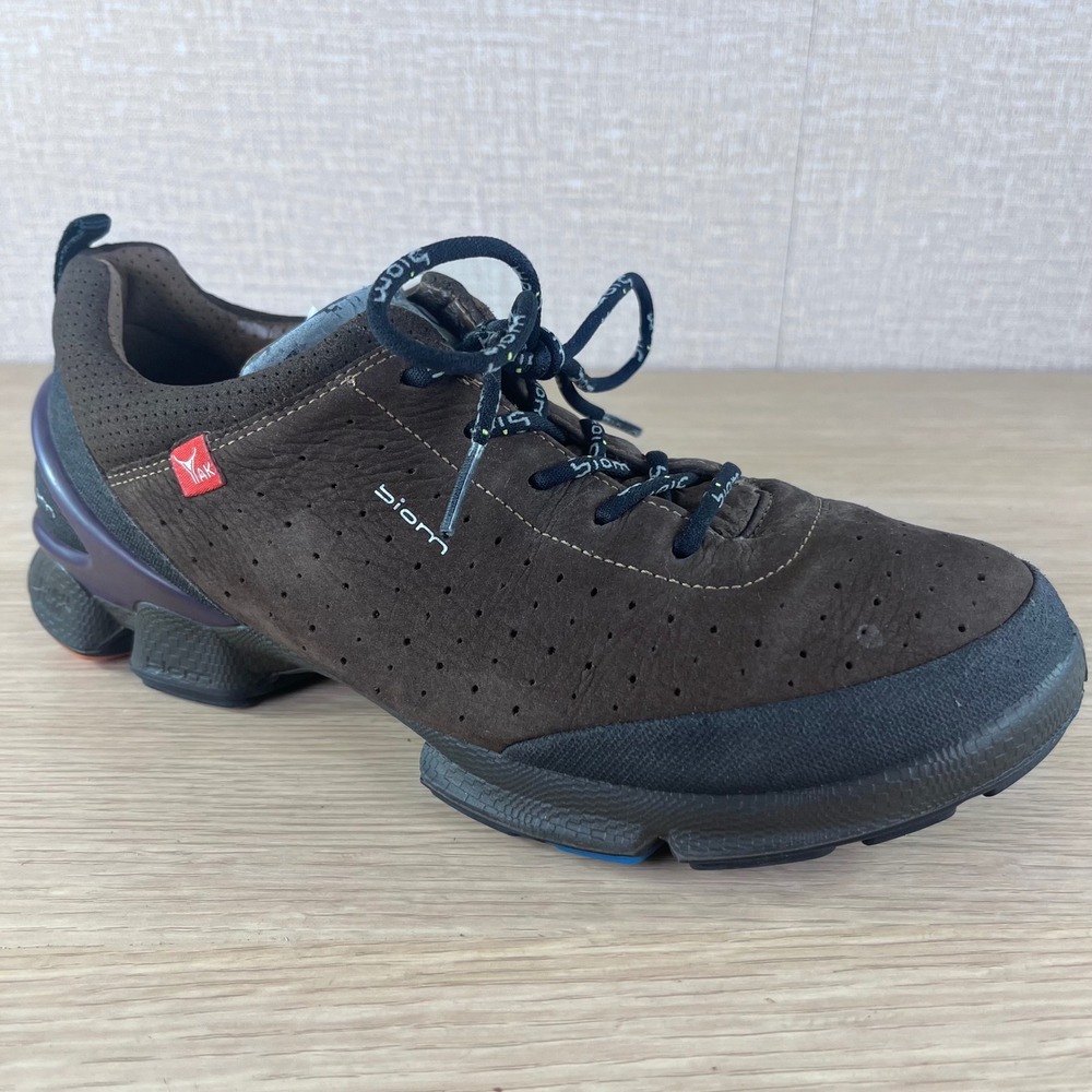 ECCO BIOM Yak Leather Walking Shoes Brown Comfort Sneakers EU 38 Womens 7-7.5